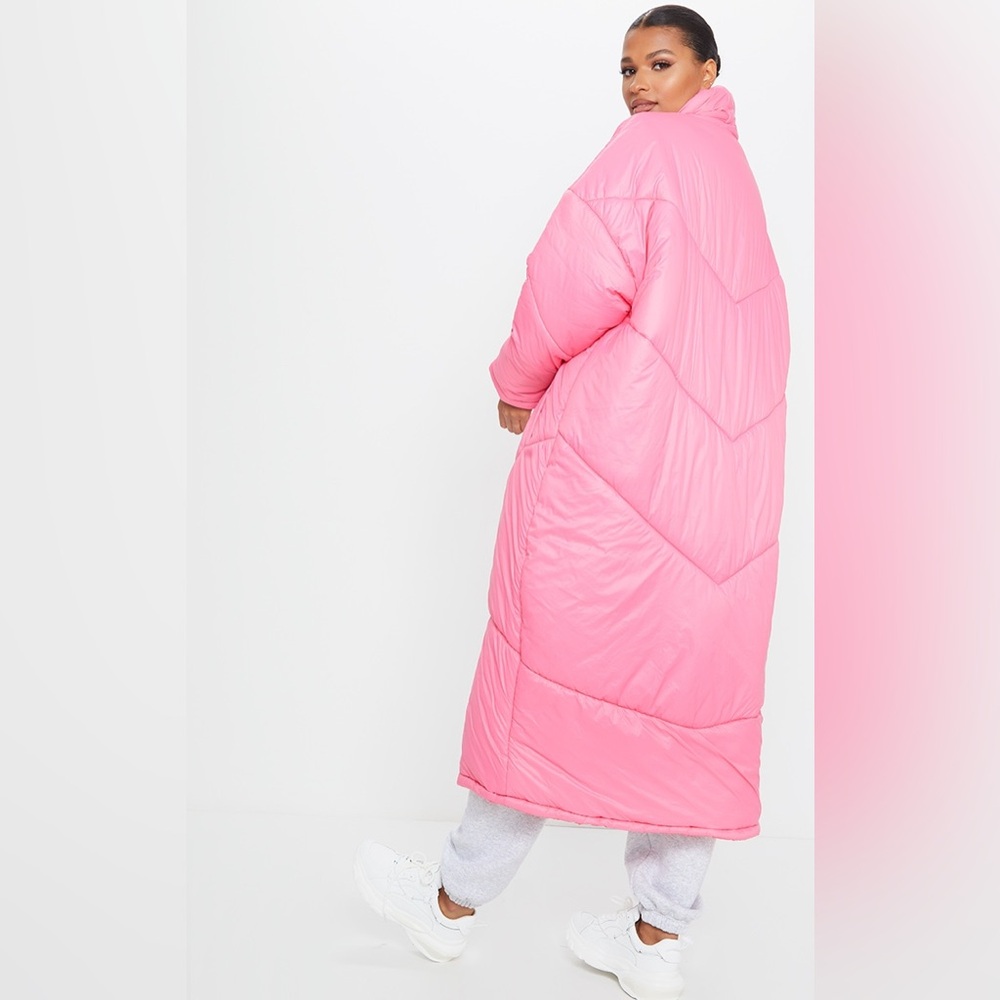 🚩SOLD🚩 Pink Midi Oversized Puffer Coat - Picture 2 of 5